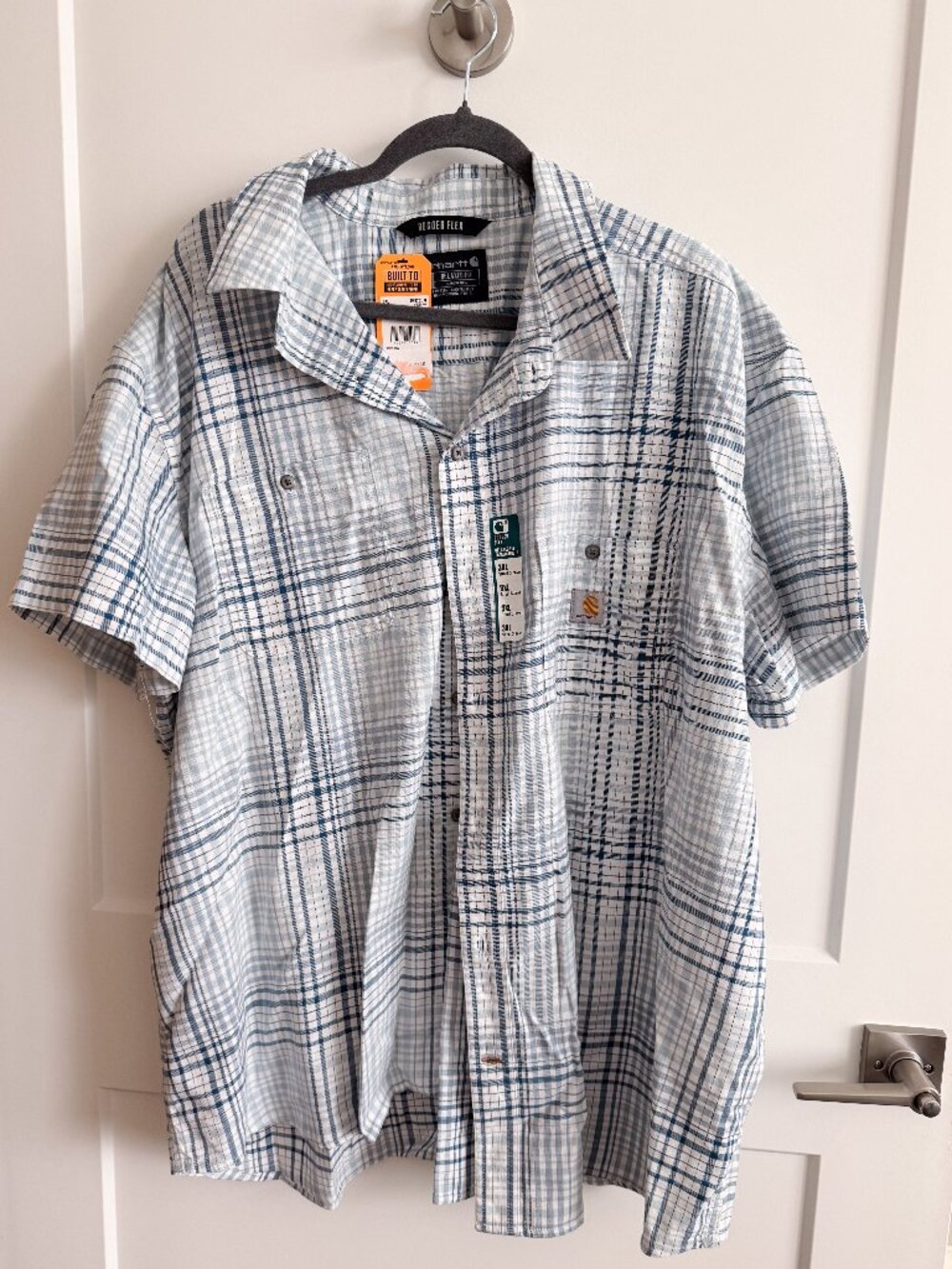 NWT Carhartt Rugged Flex Plaid Button Down Shirt | 3XL Relaxed Fit